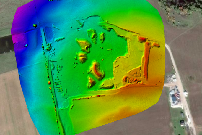 DigitalSurfaceModel-DSM Aerial map with Digital Surface Model Overlay